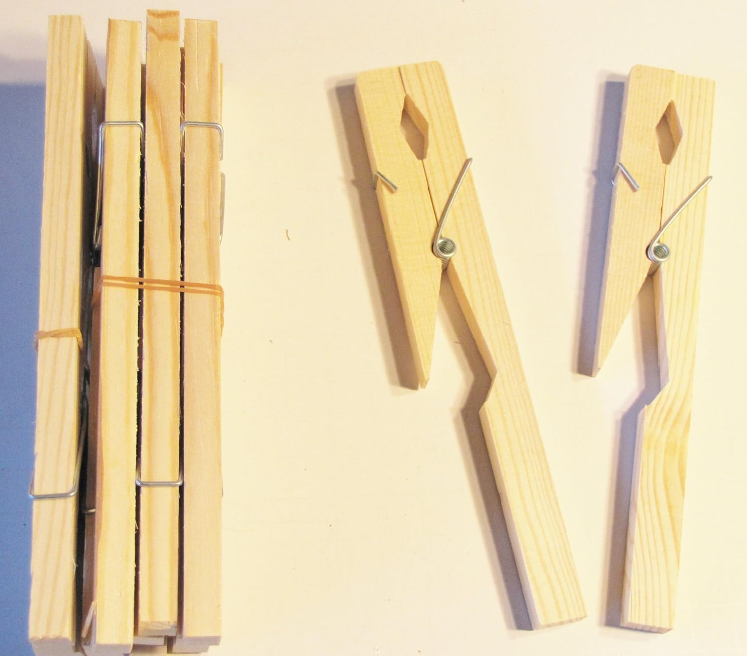 Jumbo 7" Bamboo Test Tube Clamp Holder, DIY Crafts Clothespin, Pack of 10