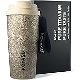 KOYASU® Ti-Zero™ 16oz Titanium Cup [Titanium Frost] - Ultralight Camping Gear. Uncoated Crystallized Finish, Bio-Compatible Titanium Body. Rugged Thermal Flask for Hiking Outdoor Survival