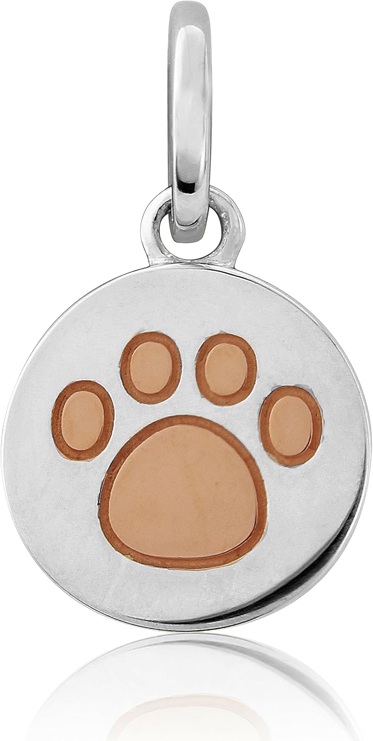 Gemma J SILVER AND ROSE GOLD PAW PRINT CHARM