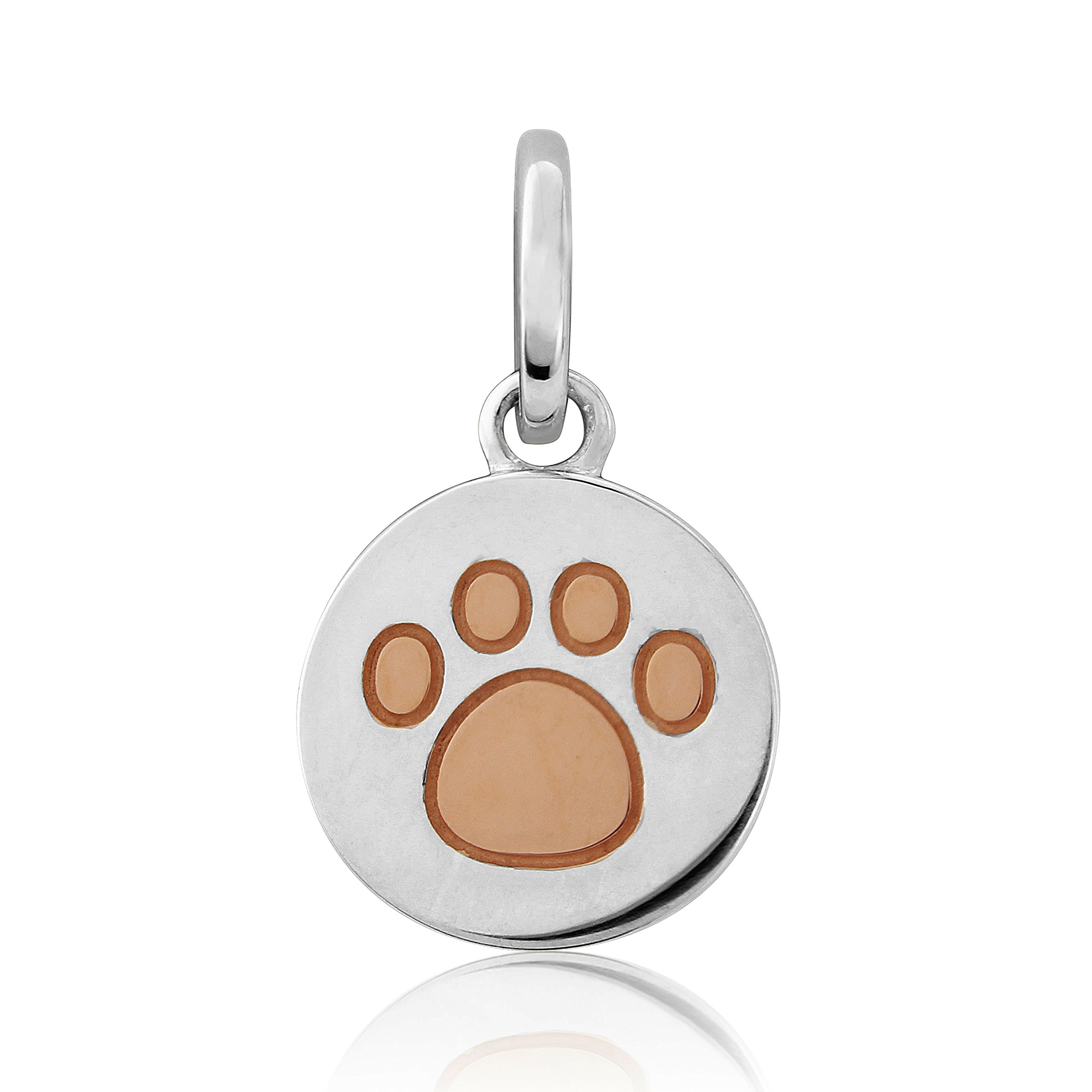 Gemma J SILVER AND ROSE GOLD PAW PRINT CHARM