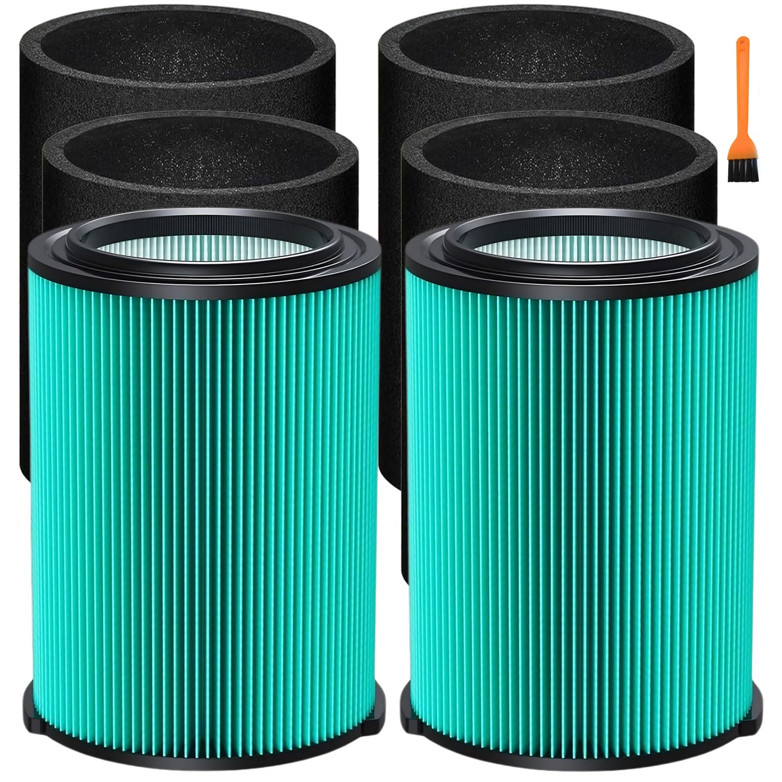Photo 1 of ?VF6000 Replacement Filter for Ridgid 5-20 Gallon Shop Vac, 2-Pack 5-Layer Universal Wet/Dry Vacuum Filter with Foam Sleeve, Fits Husky 6-9 Gallon & Models WD5500, WD0671, WD6425, WD7000?