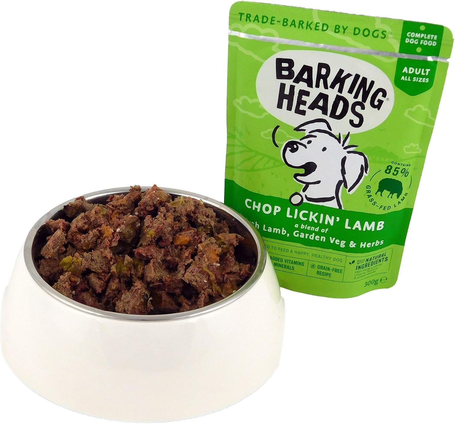 Barking Heads Wet Dog Food - Chop Lickin' Lamb - No Artificial Flavours - Grain-Free Recipe (10 x 300 g), red, 300 g (Pack of 10) - Image 4