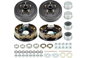 Youxmoto Trailer Drum Kit 10" X 2-1/4", 5 on 4.5" Bolt Circle, Self-Adjust for 3,500 lbs. Axle, Electric Brake Drum Assembly for Dexter RVs