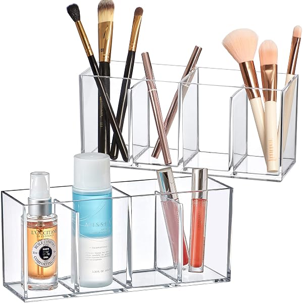 Acryl Make-up Organizer – 6 Fächer, Transparent, 25,4 X 8,6 X 4,8 Cm