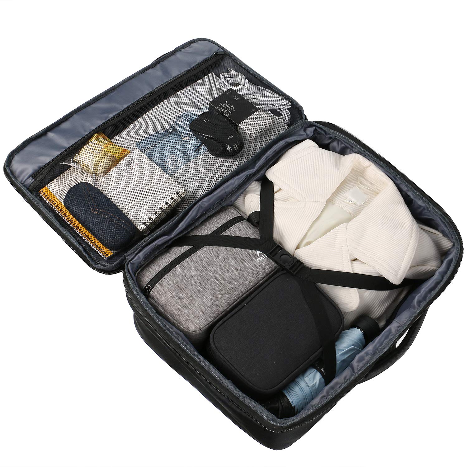 Matein Carry on Backpack, Extra Large Travel Backpack Expandable Airplane Approved Weekender Bag for Men and Women, Water Resistant Lightweight Daypack for Flight 40L, Black