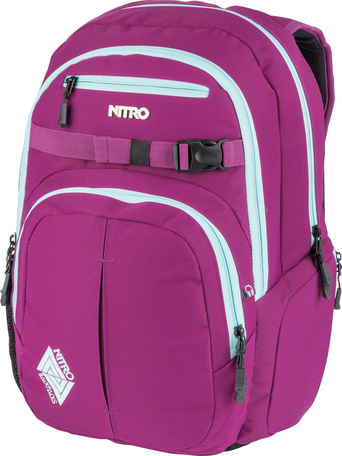 Nitro Chase Rucksack, Schulrucksack mit Organizer, Schoolbag, Daypack mit 17 Zoll Laptopfach, GRATEF.PINK