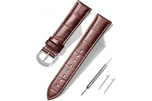 BEAFIRY Alligator Grain Leather Quick Release Watch Bands for Men Women | Crocodile grain, Swap watch straps in seconds, Multiple colors and sizes to suit casual and formal wear