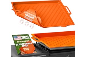 QBOTTLE ⭐ UPGRADED 36" Silicone Griddle Mat Cover for Blackstone Grill - 36 Inch Full-Edge Protective Cover - Heavy Duty Food Grade Grill Buddy Mat - All Season Blackstone Griddle Accessories - ORANGE [2024]