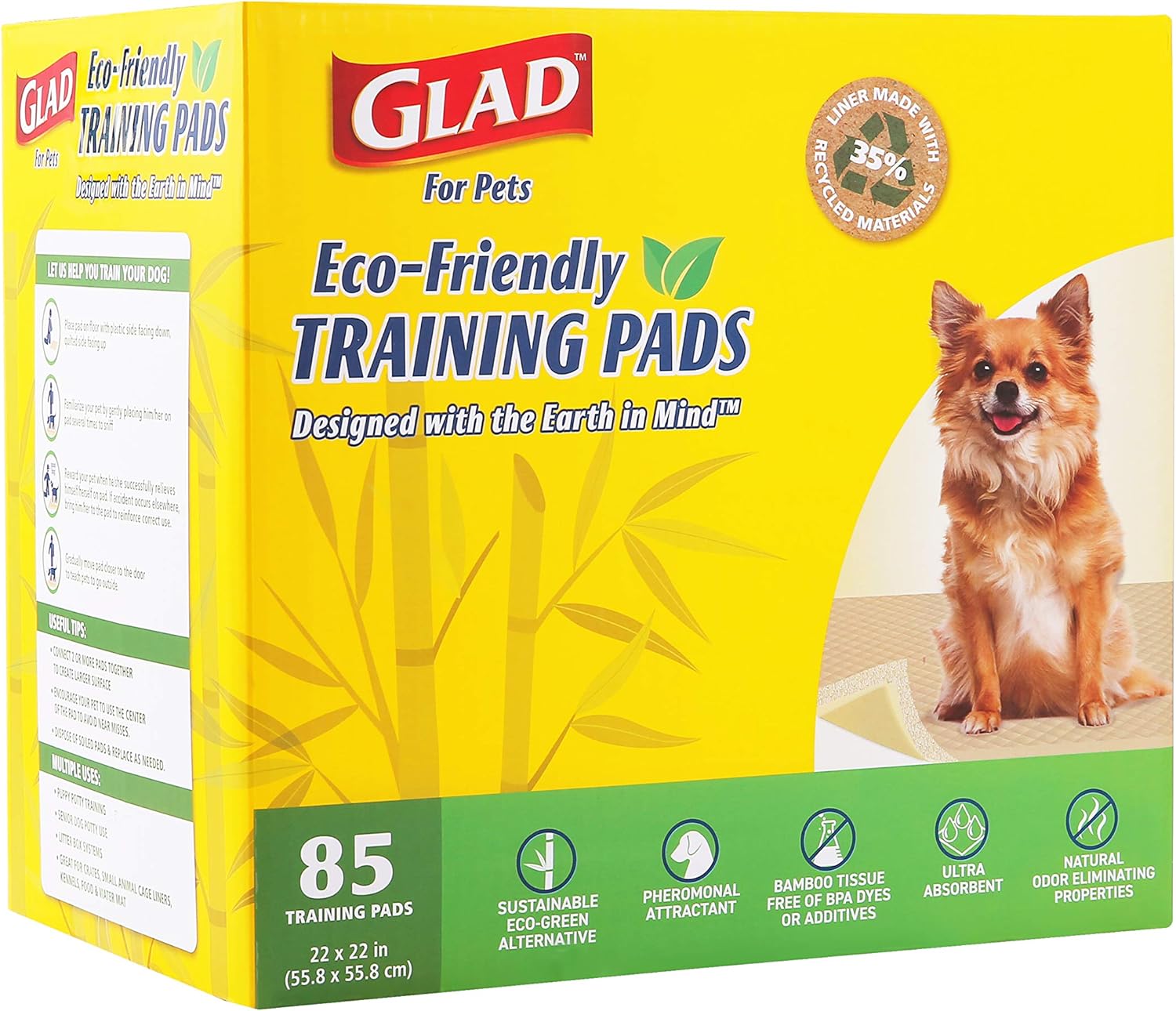 Glad for Pets Earth Friendly Bamboo Training Pads, 85 Count