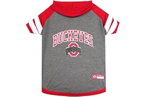 Pets First NCAA Ohio State Buckeyes Hoodie for Dogs & Cats, Large. | Collegiate Licensed Dog Hoody Tee Shirt | Sports Hoody T-Shirt for Pets | College Sporty Dog Hoodie Shirt