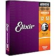Elixir 16052 Acoustic Phosphor Bronze Nano Light 12-53 (3 Pack Bundle)