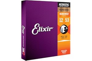 Elixir 16052 Acoustic Phosphor Bronze Nano Light 12-53 (3 Pack Bundle)