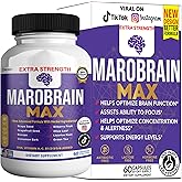 GREENVIFY MAROBRAIN MAX Extra Strength Brain Support Supplement, 60 Capsules, with Herbal Blend, Vitamins A C D B-Complex, DHA, Grape Seed, Bacopa (1)