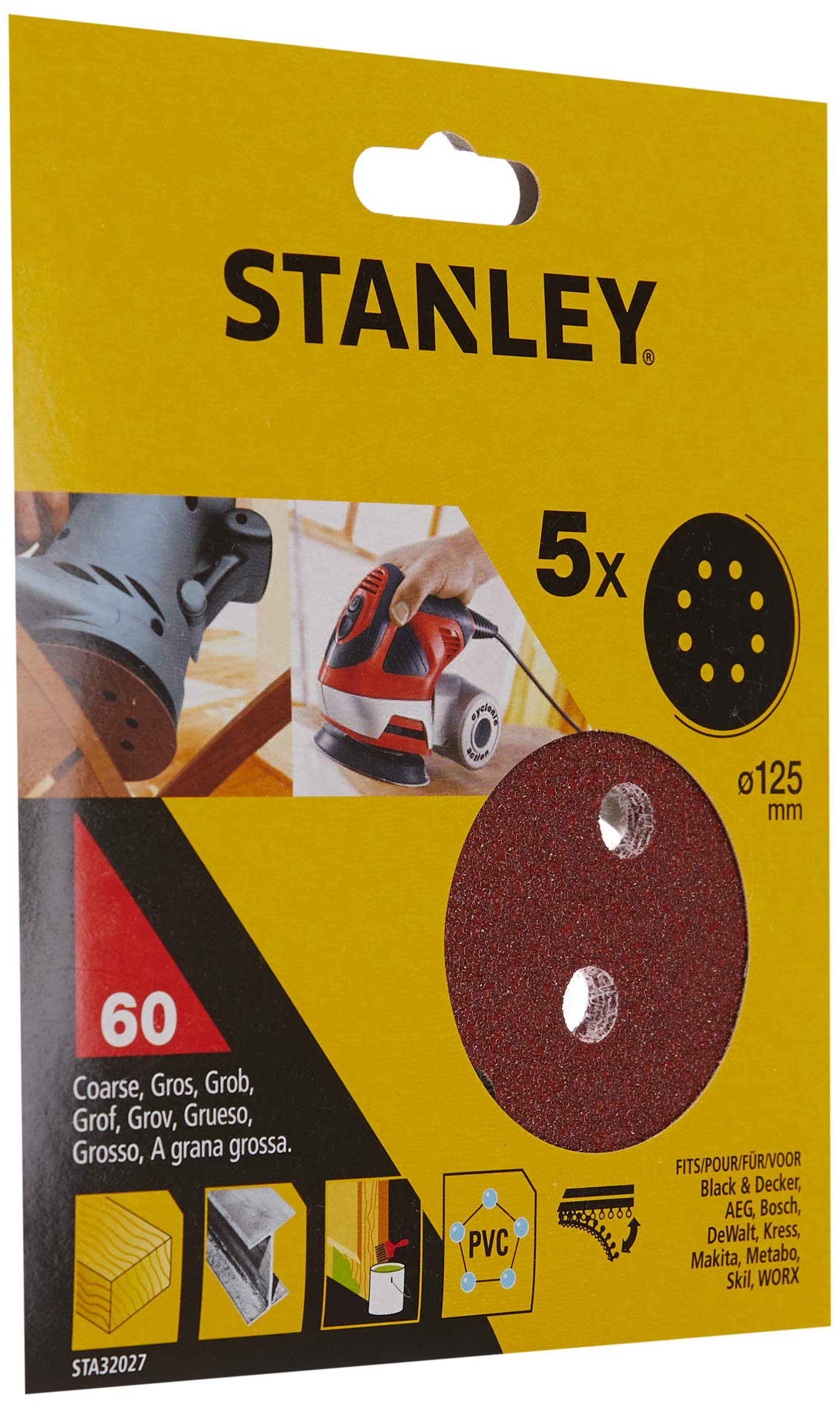 5 Discos ø 125 mm. para lijadora rotorbital