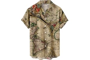 Dgoopd Hawaiian Shirt for Men Wrinkle Free Tropical Shirt Short Sleeve Palm Tree Shirt Summer Beach Button Down Shirts Blouse
