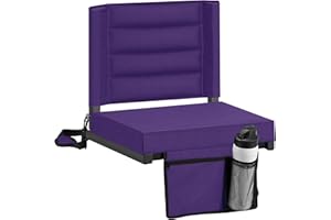 SIMFLAG Stadium Seat for Bleachers with Back Support, Bleacher Seat with Shoulder Strap and Side Pocket, Stadium Chair Hold up 350lbs Bench Chair for Bleachers