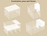 HOMIDEC Rabbit Run Double Puppy Pen with Door 29 Panels 140x70x70CM White view 8