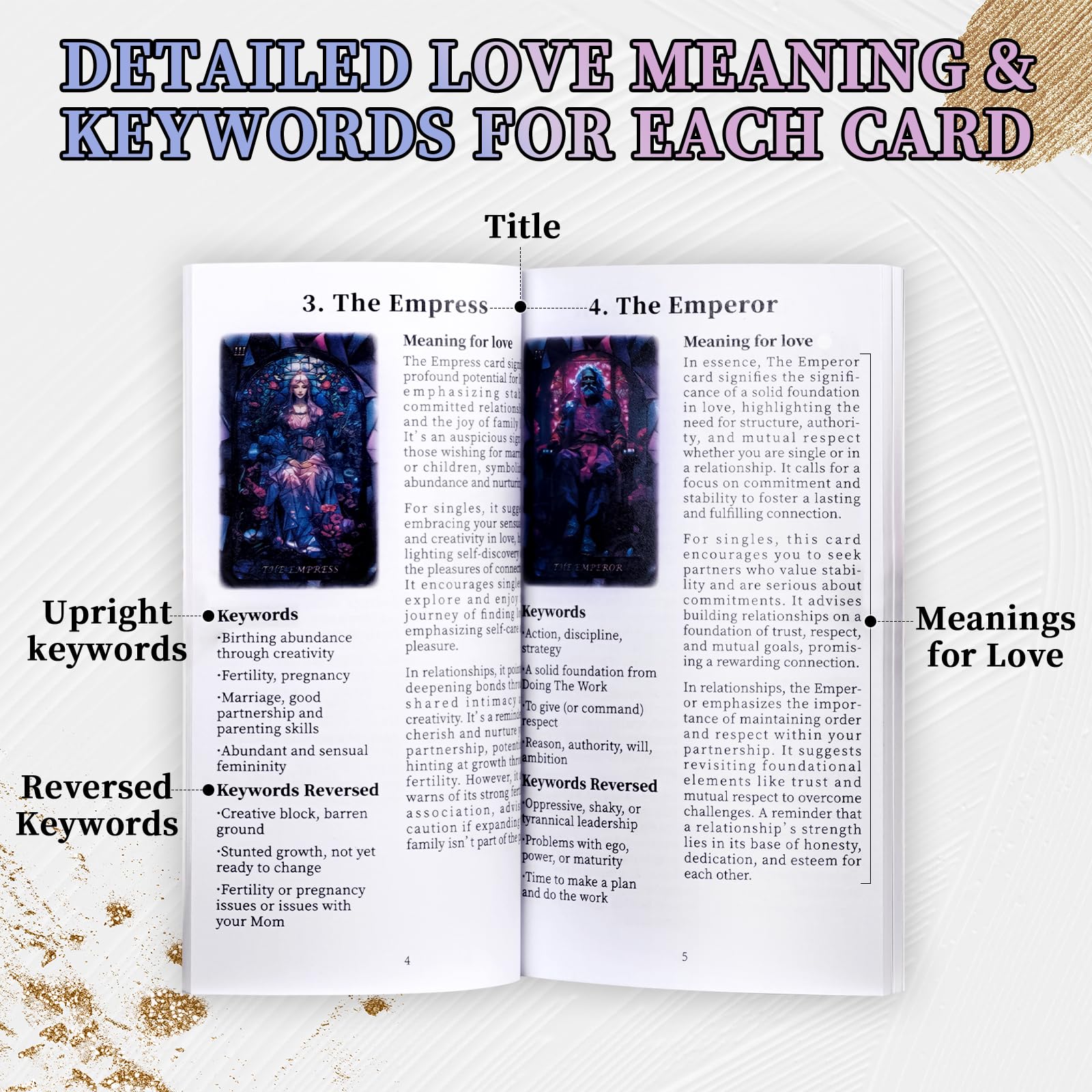 Love Tarot Cards with Guide Book for Beginners Original Unique New Pink Tarot Oracle Deck with Pretty Gold Foil Edge Guided Loving Meanings for Beginners
