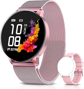AIMIUVEI Smartwatch Mujer, 1.3 Inch Reloj Inteligente Mujer con Pulsómetro,  Monitor de Oxígeno de Sangre y Sueño Calorías, Presión  Arterial,Notificaciones Inteligentes, Reloj Mujer para iOS y Android :  Amazon.es: Electrónica