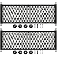 Frienda 2 Pieces Stretchable Small Cargo Net Pocket Storage Mesh Net Elastic Automotive Storage Pouch with 8 Pieces Mounting Screws and Hooks for Truck Car SUV Boats(29 x 9.8 Inches)