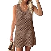 ANRABESS Womens Swimsuit Cover Up 2026 V Neck Knit Swimwear Bathing Suit Crochet Backless Dress Summer Beach Vacation Clothes