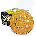Faoyoon 5 Inch Sanding Discs Hook and Loop | 60/80/120/220/320 Grit Sandpaper Assortment | Orbital Sander Pads | Sand Paper for Automotive and Woodworking | 50 Pack