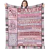 Wxiben Aunt Gifts from Niece Nephew - Auntie Blanket Gift, Christmas Birthday Ideas for Aunts from Nieces Nephew, to My Aunt Pink Throw Blanket 59"X 51"