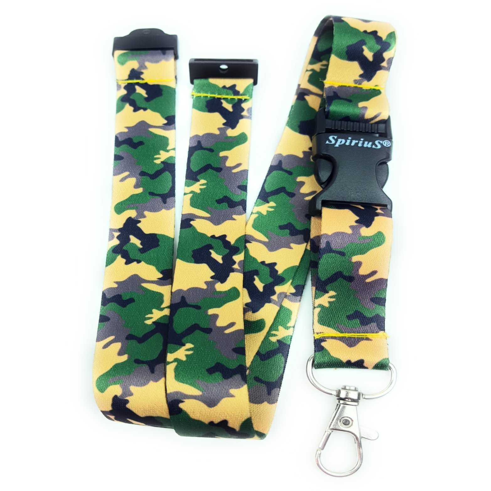 Lanyard Neck Strap with Safety Breakaway deatachable Metal Clip for Card Holder ID Badge Holder, Key Holder (Army Camouflage)