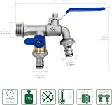 SHYNE Premium 3/4 BSP Brass Double Water Tap with 2 Hose Connectors view 2