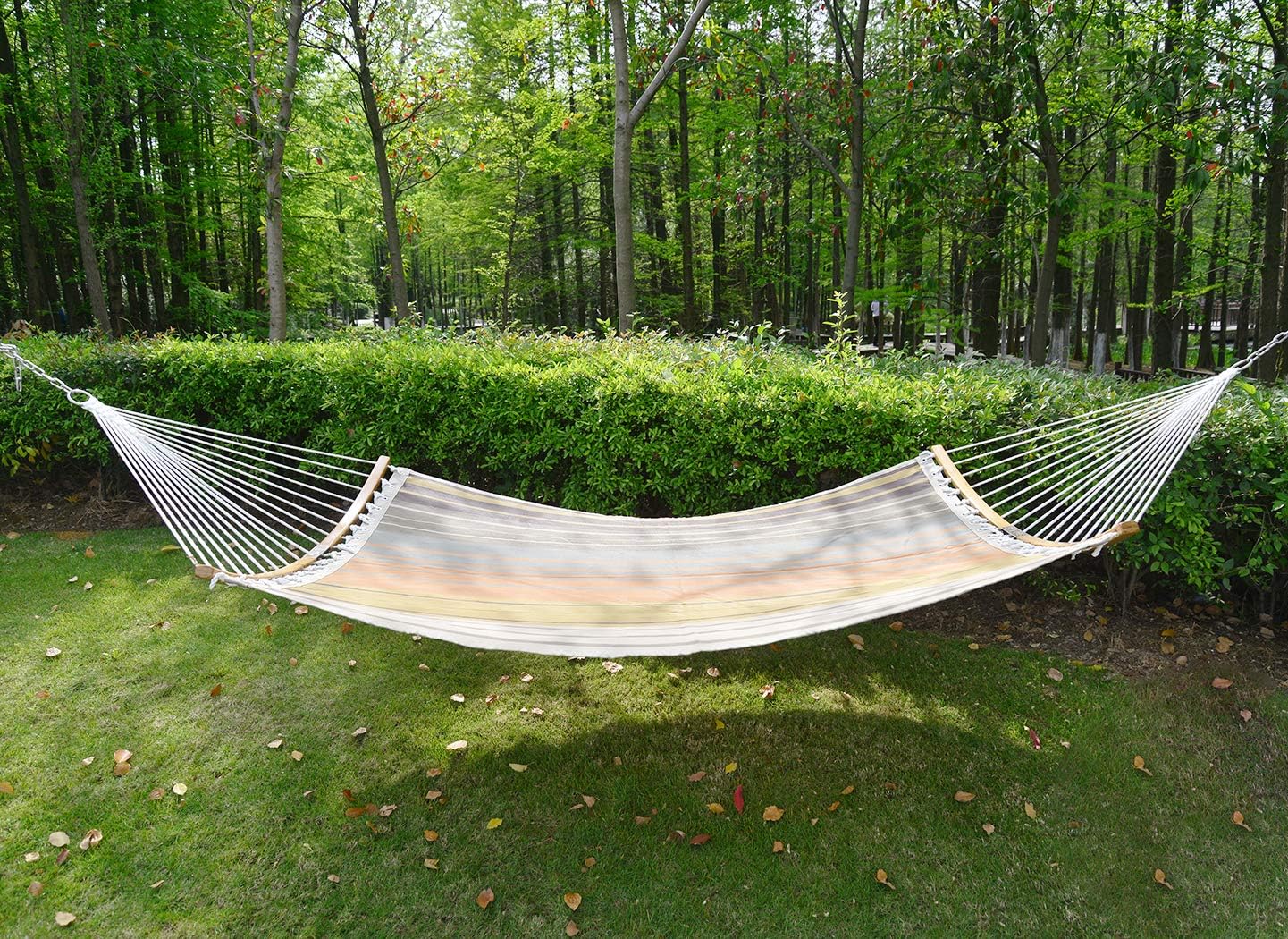 Patio Watcher 14 FT Quick Dry Hammock Folding Curved Bamboo Spreader Bar Portable Hammock for Camping Outdoor Patio Yard, Water Resistance and UV Resistance : Garden & Outdoor
