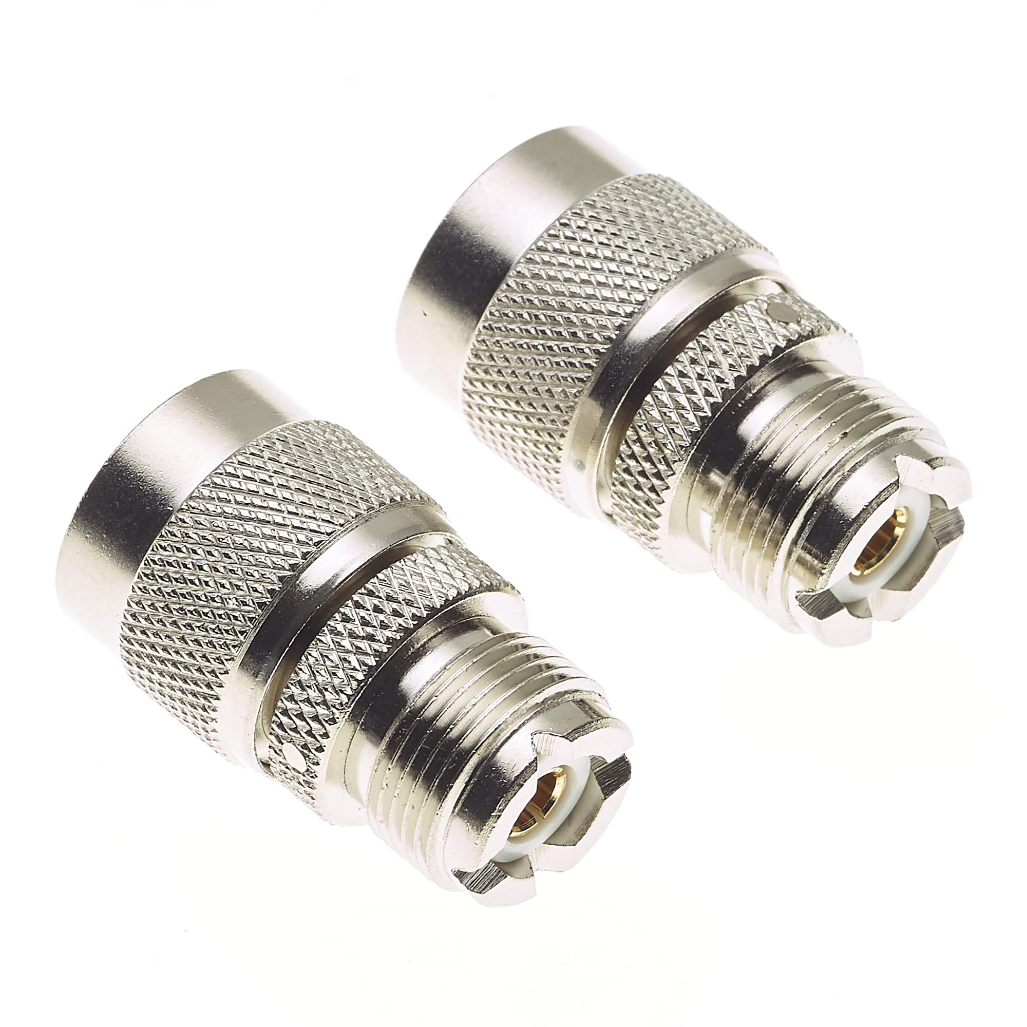 Keple N Type Plug Male To UHF Female Socket Adaptor, Male To Female Connector, 2x N Type Plug To UHF, Coaxial Coupler Connector For Antennas, CCTV, Pack Of 2