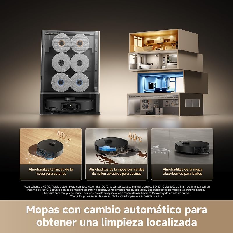 Matrix10 Pro Robot Aspirador, 30.000 Pa, Base Cambio de Mopas