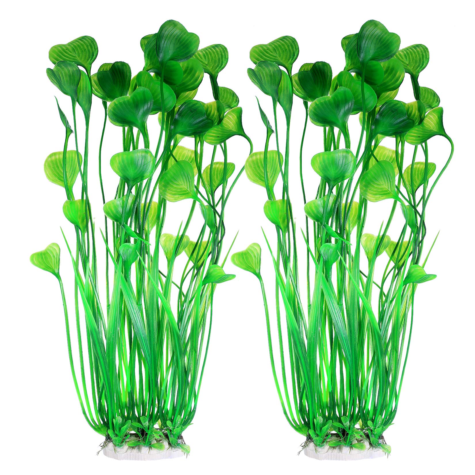 Yibaijia 2 Pcs Large Aquarium Aquatic Plants Decoration, Plastic Artificial Water Plants Ornaments, 15.7 inch Fish Tank Decorations - Safe for All Fish Deco.