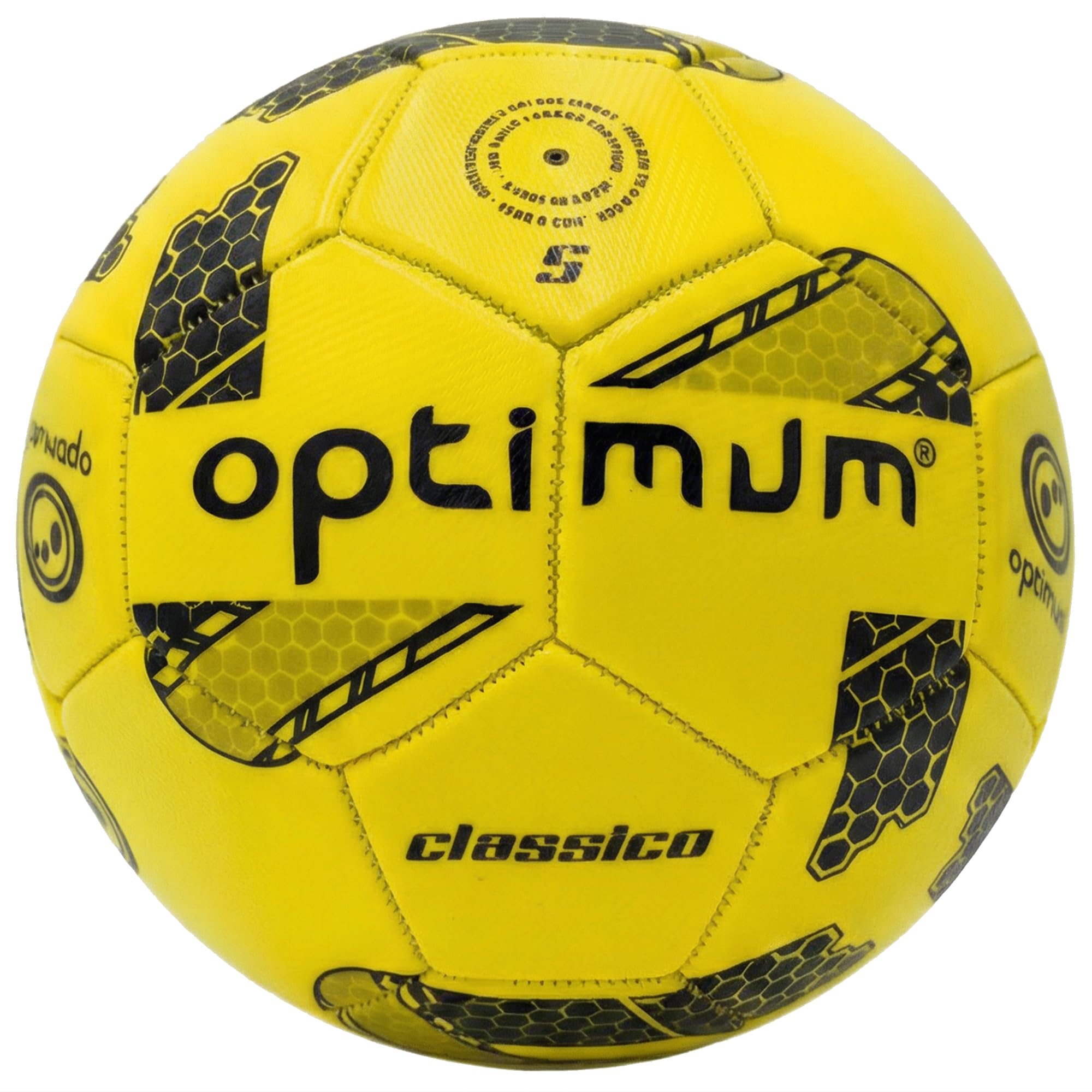 Optimum Sport Classico Football for Indoor/Outdoor Training & Matches, Durable Valve for Consistent Flight, Precision Control & Lasting Air Retention – Size 4, Yellow