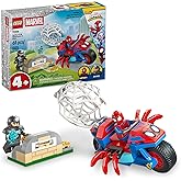 LEGO Marvel Spidey and His Amazing Friends Spidey on his Motorcycle vs. Rhino Building Toy for Kids - Super Hero Pretend Play