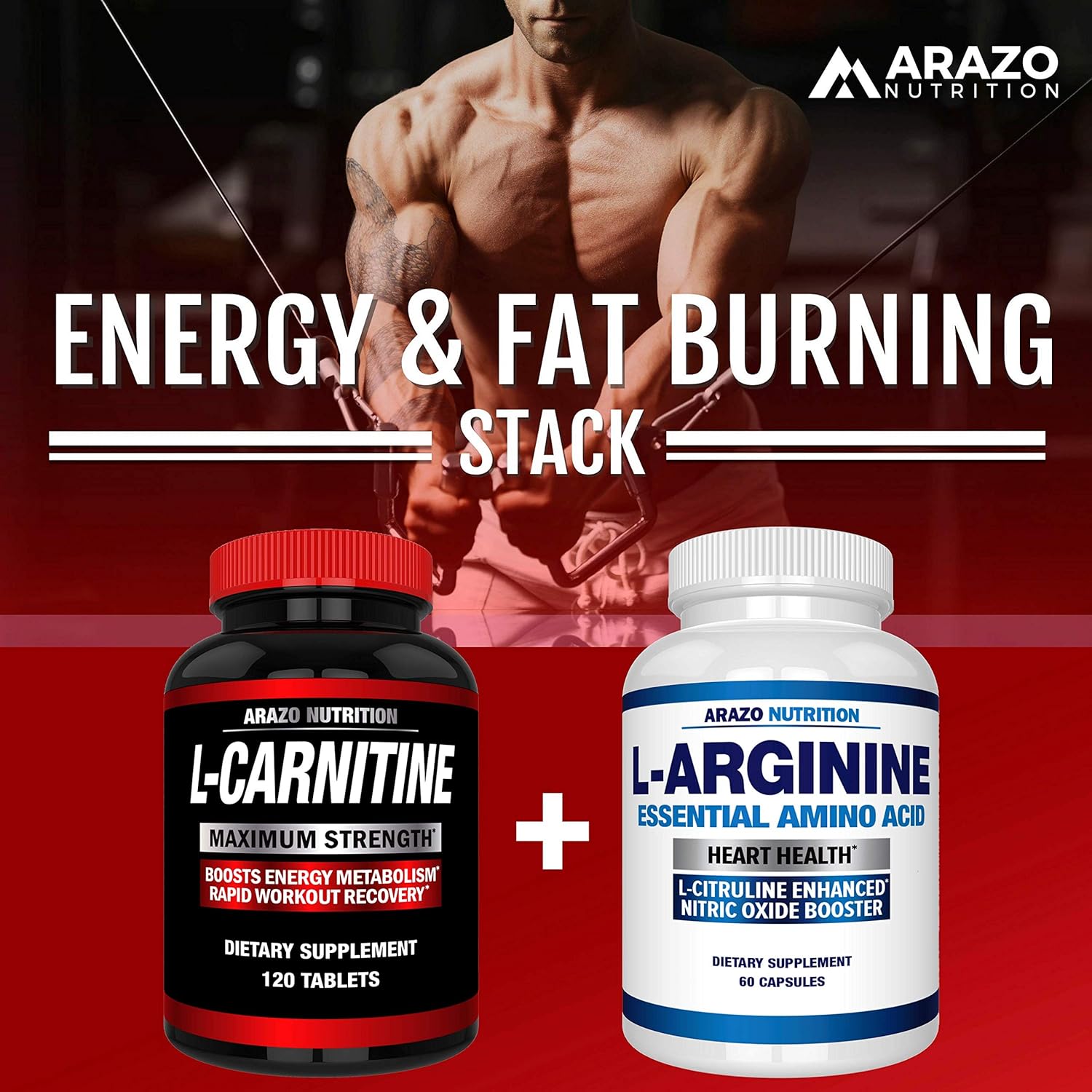 Super Strength L-Carnitine 1000MG Servings Plus Calcium for Boosted Metabolism and Improved Muscle Gain - Arazo Nutrition USA: Health & Personal Care