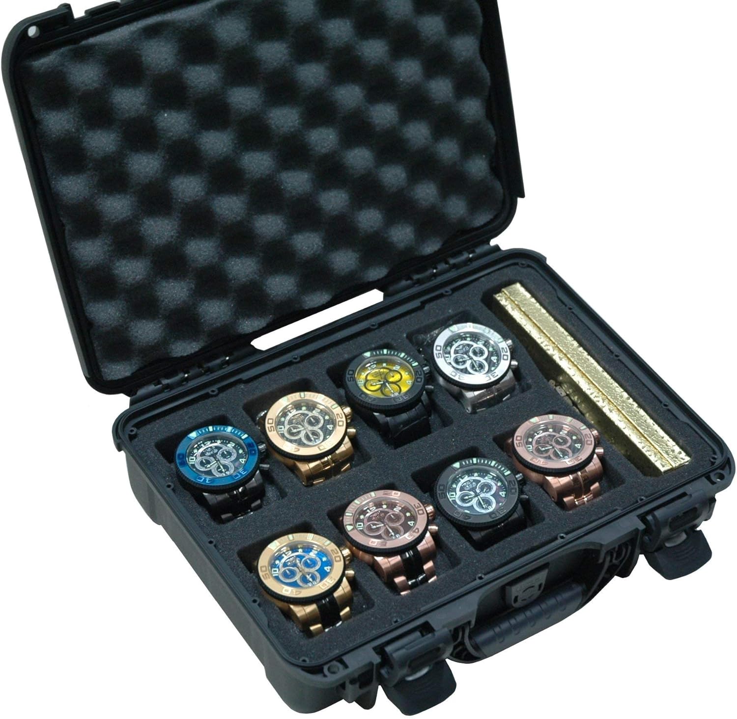 Case Club 8 Watch Pre-Cut Waterproof Travel Case with Accessory Pocket: Watches