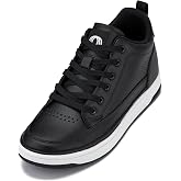 CALTO Men's Invisible Height Increasing Elevator Shoes - Casual Low-top Leatherette Sneakers - 2.4 Inches Taller