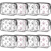 Falueqg Soccer Gifts Makeup Bags - 12Pcs Soccer Accessories PVC Clear Cosmetic Bags, Sports Ball Waterproof Toiletry Pouch Organizer, Sports Team Party Favors Gifts for Players Coach Teen Girls