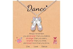 ORISPRE Ballerina Necklace Gifts for Girls, Dance Recital Gifts for Girl Birthday Graduation Christmas Gifts, Jewelry for Girls