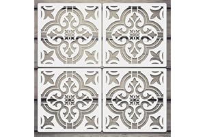 LEYHOONEY 4 Pieces 8 x 8 Inches Mandala Stencils for Painting Walls, Tile, Wood, Boho Art Drawing Templates, Reusable Tile Stencil Floor Stencils for Painting Floors, Front Porch, Concrete Patios