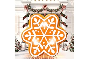 EYOURLIFE 5FT Winter Inflatable Snowflake Gingerbread Blow-up Giant Gingerbread Snowflake Built-in 3 LED Lights for Winter Inflatables Outdoor Decorations Forzen Party Decor Supplies Yard Garden Lawn