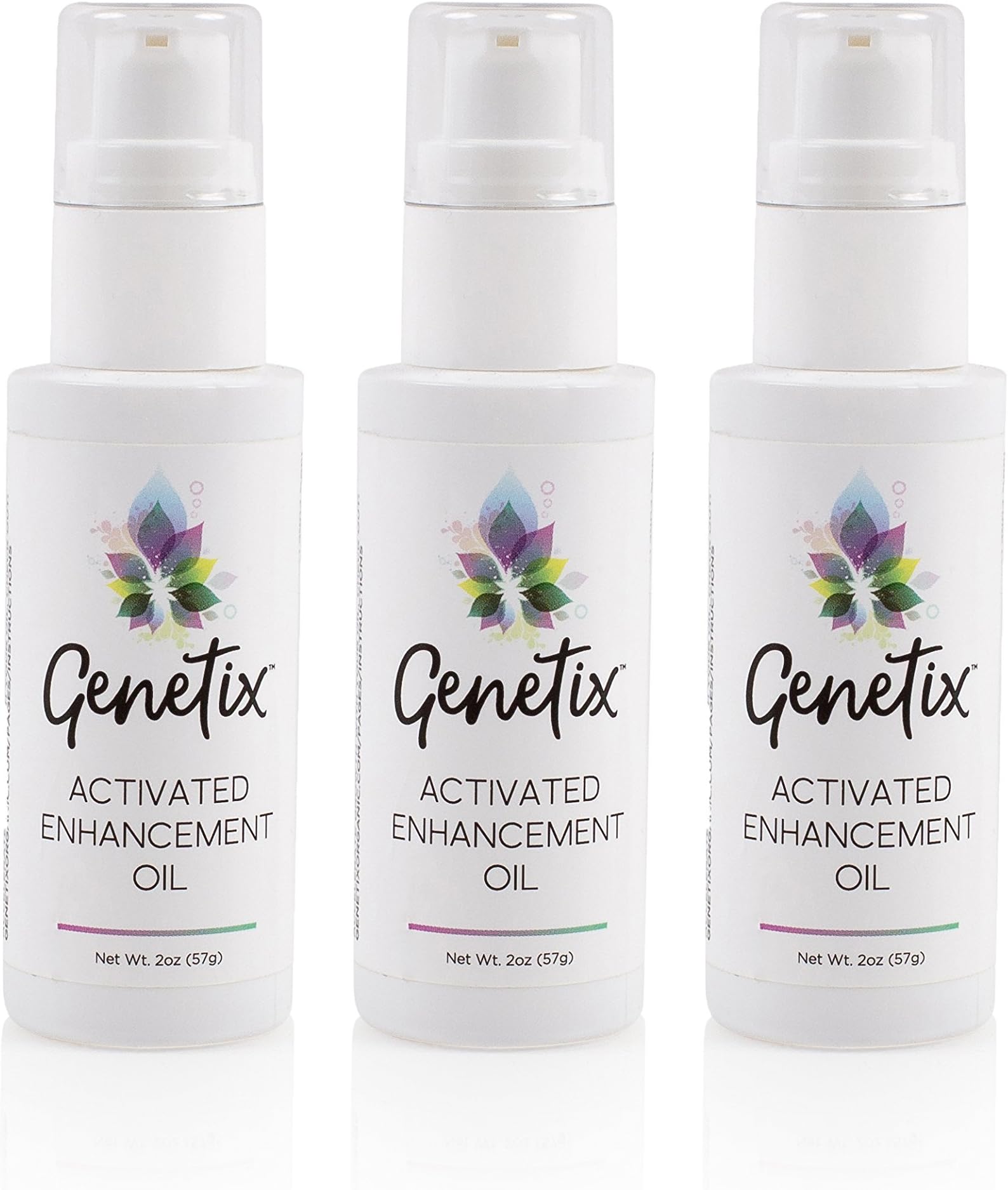 Genetix Organic Enhancement Oil, Naturally Plumps and Enlarges Breasts, Butts and Lips, 2oz, Pack of 3