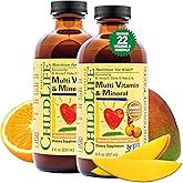CHILDLIFE ESSENTIALS Kids Multivitamin & Mineral - Kids Vitamins, Liquid Multivitamin for Kids, Toddler Multivitamins, Liquid Vitamins, Baby Multivitamin - Natural Orange & Mango, 8 Fl Oz (Pack of 2)