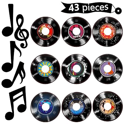 Buy 43 Pieces Music Party Decorations Music Notes Cutouts Musical Notes Silhouettes Record Cutouts Rock And Roll For 50 S Theme Party Music Party Favors Baby Shower School Bulletin Board Craft Decor Online