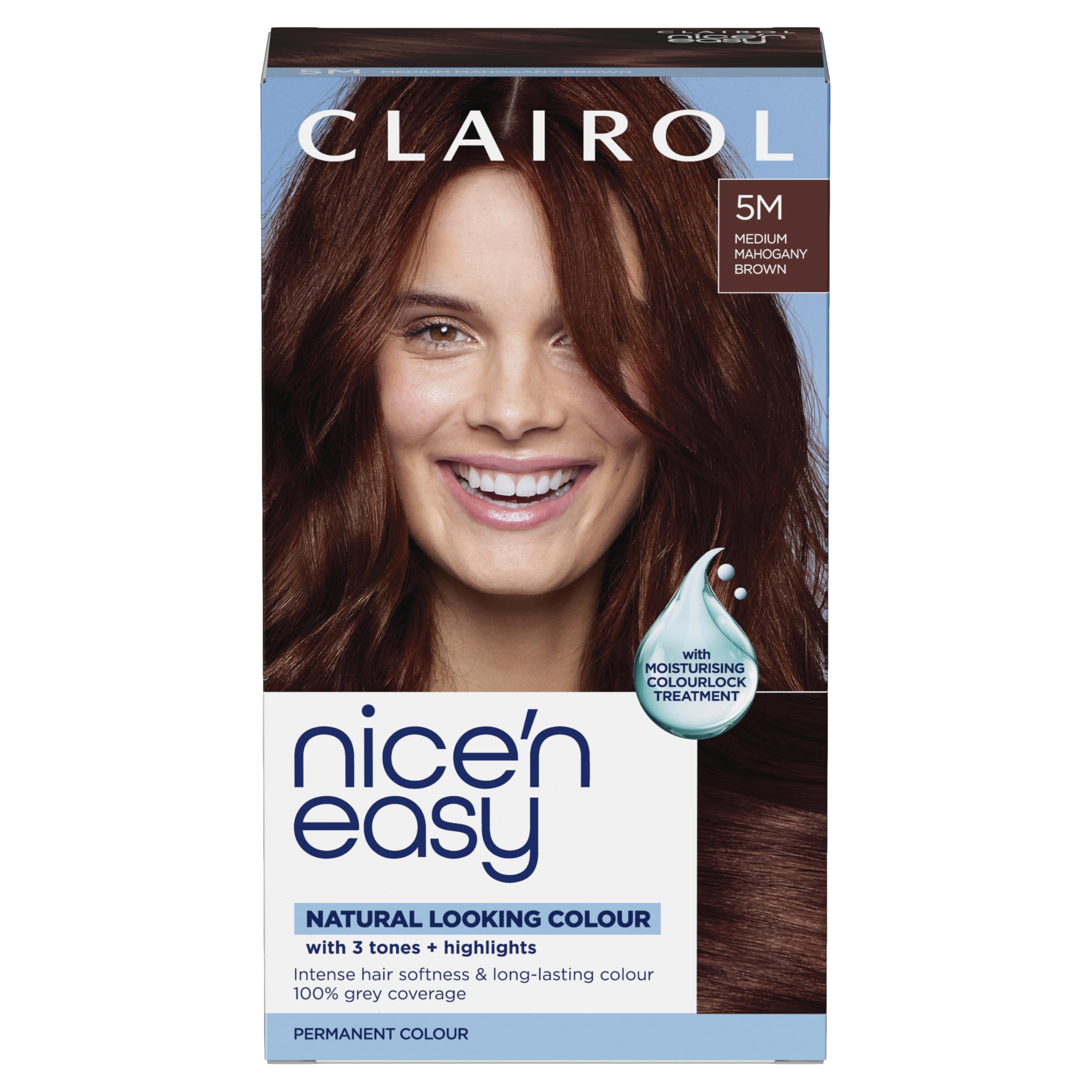 CLAIROL NICE'N EASY CRÈME PERMANENT HAIR DYE - 5M MEDIUM MAHOGANY BROWN