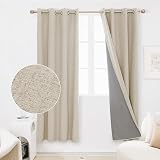Deconovo Full Blackout Curtains 2 Panels 52 x 72 Inch Linen Look Thermal