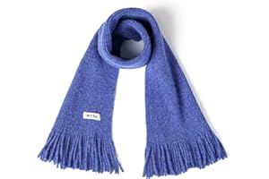 BEARUN Kids Knit Scarf Winter Fashion Solid Color Toddler Baby Scarves Neck Warmer Tassel Scarf for Boys Girls