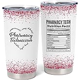 Cudoviqu Pharmacy Technician Gifts for Women - Pharmacy Tech Appreciation Gifts - Pharmacy Week Gift - Birthday Gift for Pharmacy Tech, 20 oz Stainless Steel Tumbler With Lid & Straw