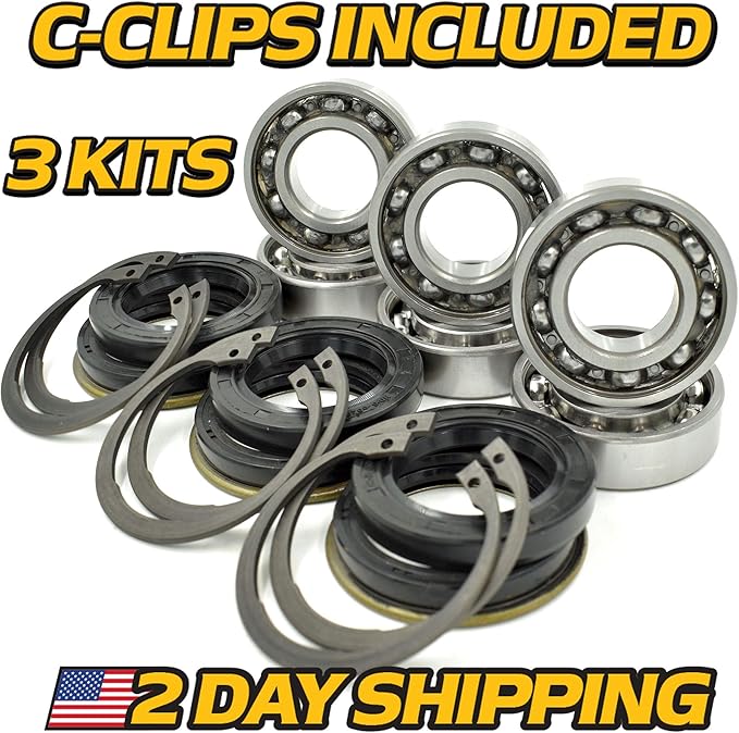 (3 Kits) Kubota Mower Deck Blade Spindle Rebuild Kit Bearings and Seals for G3200